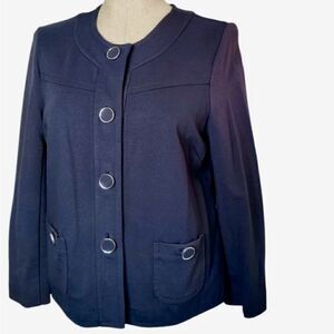 Banana Republic Knit 3/4 Sleeve Jacket in Navy Blue/Gold Women’s S